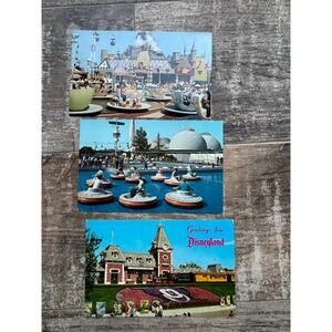 Lot of 3 Vintage Disneyland Post Cards.  1960s.  Unused